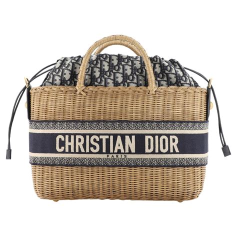 bascket dior|dior wicker basket bag.